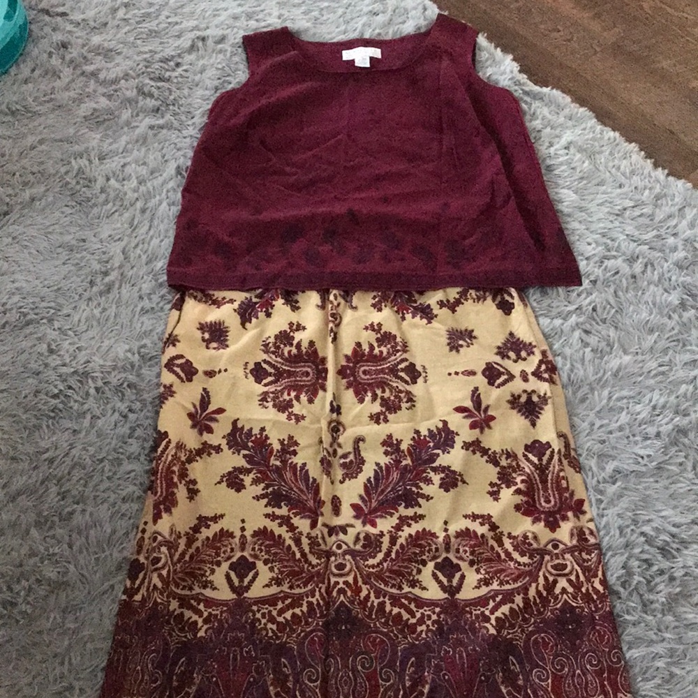 Skirt& Top 1X burgundy